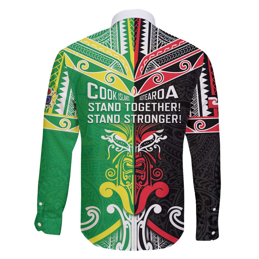 Cook Islands And Aotearoa Family Matching Short Sleeve Bodycon Dress and Hawaiian Shirt Together For Te Tiriti O Waitangi LT05 - Polynesian Pride