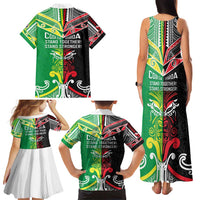Cook Islands And Aotearoa Family Matching Tank Maxi Dress and Hawaiian Shirt Together For Te Tiriti O Waitangi LT05 - Polynesian Pride