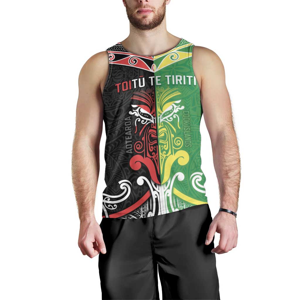 Cook Islands And Aotearoa Men Tank Top Together For Te Tiriti O Waitangi