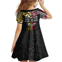 Niue And Aotearoa Family Matching Off Shoulder Short Dress and Hawaiian Shirt Together For Te Tiriti O Waitangi LT05 - Polynesian Pride