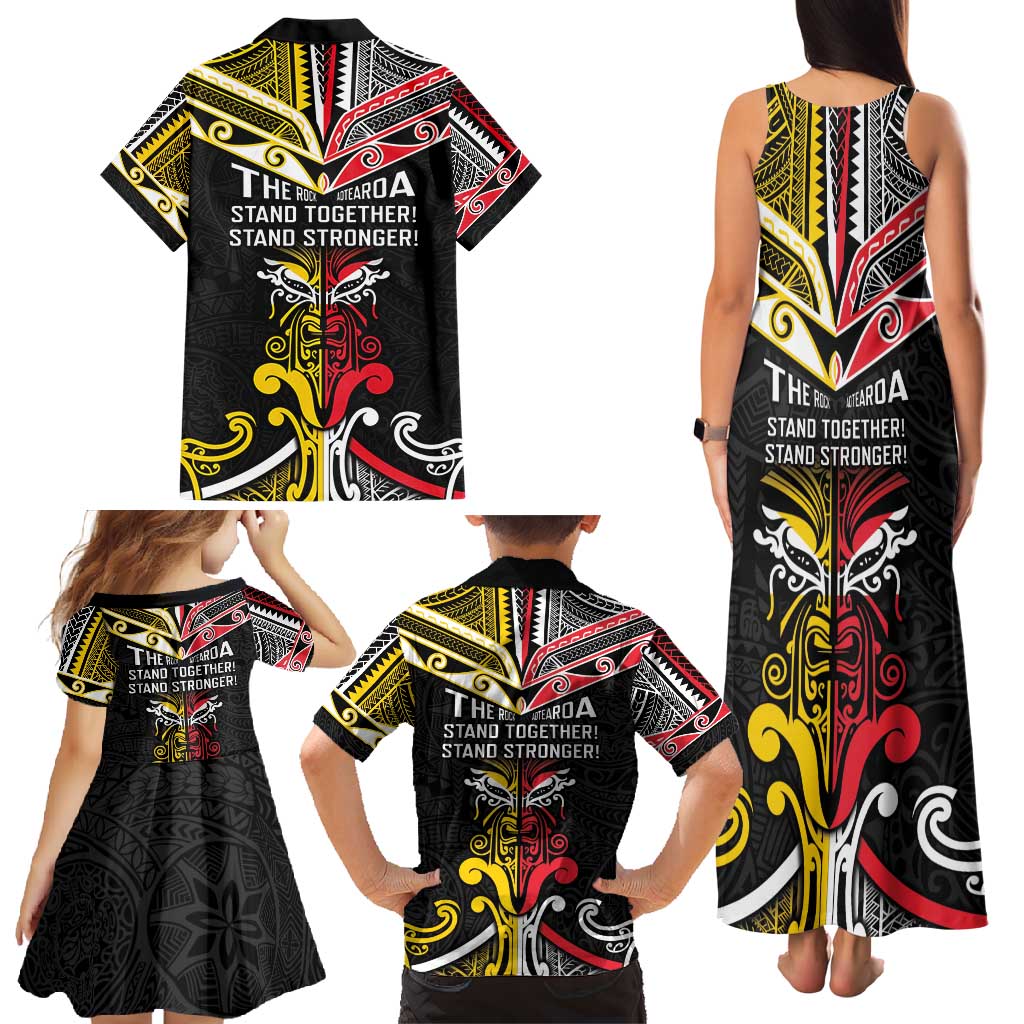 Niue And Aotearoa Family Matching Tank Maxi Dress and Hawaiian Shirt Together For Te Tiriti O Waitangi LT05 - Polynesian Pride