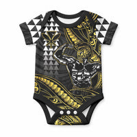 Hawaii Ikaika Warrior Helmet Baby Onesie Gold Style LT05 Gold - Polynesian Pride