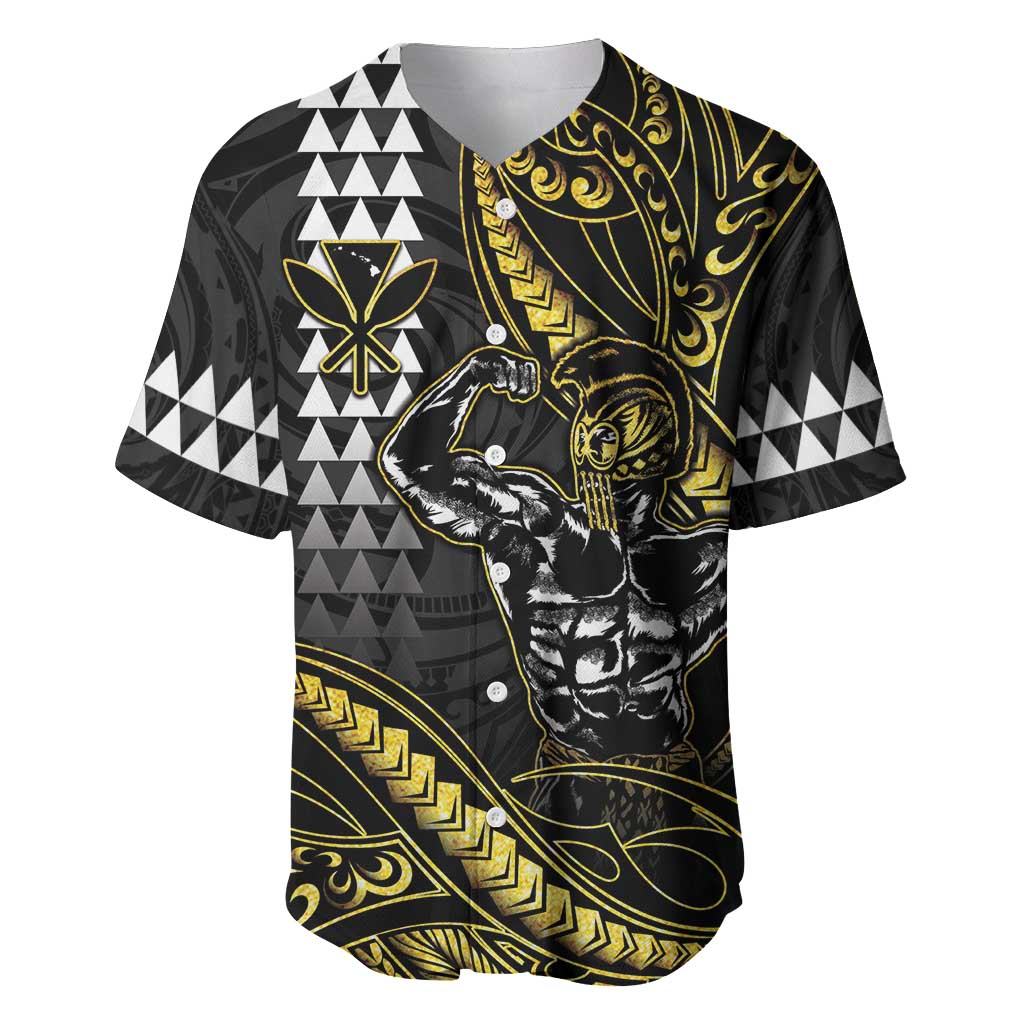 Hawaii Ikaika Warrior Helmet Baseball Jersey Gold Style LT05 Gold - Polynesian Pride