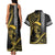 Hawaii Ikaika Warrior Helmet Couples Matching Tank Maxi Dress and Hawaiian Shirt Gold Style