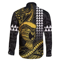Hawaii Ikaika Warrior Helmet Family Matching Mermaid Dress and Hawaiian Shirt Gold Style