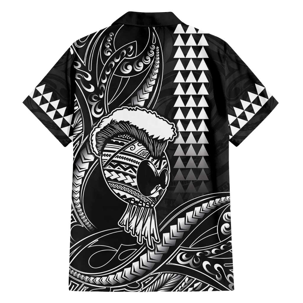 Hawaii Ikaika Warrior Helmet Family Matching Summer Maxi Dress and Hawaiian Shirt Black Tribal Tattoo LT05 - Polynesian Pride