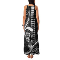 Hawaii Ikaika Warrior Helmet Family Matching Tank Maxi Dress and Hawaiian Shirt Black Tribal Tattoo LT05 - Polynesian Pride
