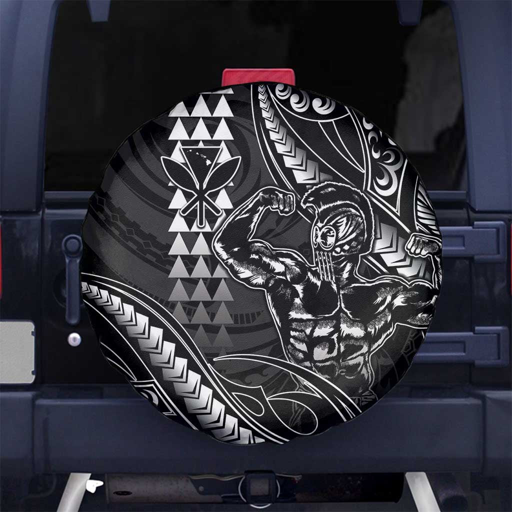 Hawaii Ikaika Warrior Helmet Spare Tire Cover Black Tribal Tattoo LT05 - Polynesian Pride