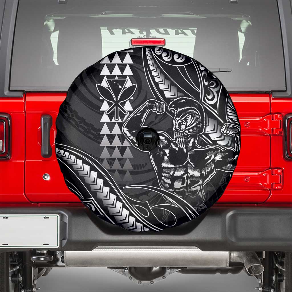 Hawaii Ikaika Warrior Helmet Spare Tire Cover Black Tribal Tattoo LT05 - Polynesian Pride