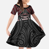 Aotearoa Family Matching Long Sleeve Bodycon Dress and Hawaiian Shirt Proud To Be Maori LT05 Daughter's Dress Red - Polynesian Pride