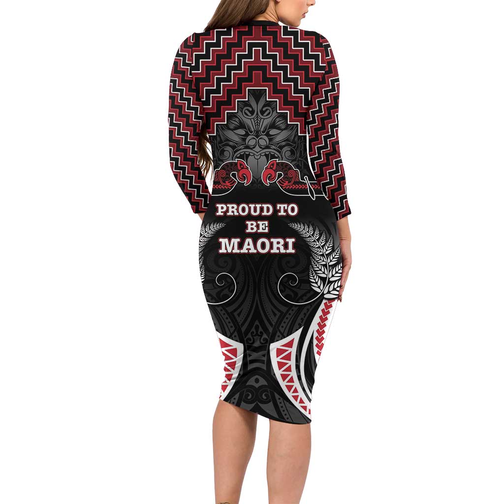 Aotearoa Family Matching Long Sleeve Bodycon Dress and Hawaiian Shirt Proud To Be Maori LT05 - Polynesian Pride
