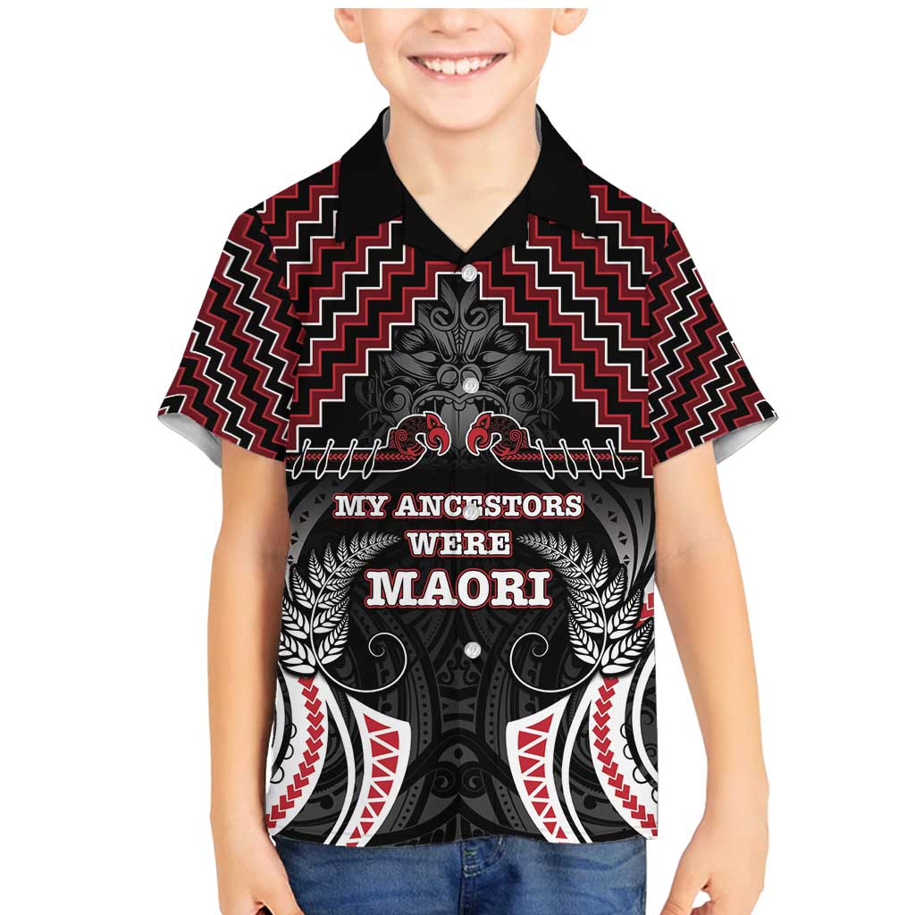 Aotearoa Family Matching Mermaid Dress and Hawaiian Shirt Proud To Be Maori LT05 Son's Shirt Red - Polynesian Pride