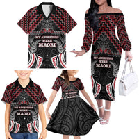Aotearoa Family Matching Off The Shoulder Long Sleeve Dress and Hawaiian Shirt Proud To Be Maori LT05 - Polynesian Pride