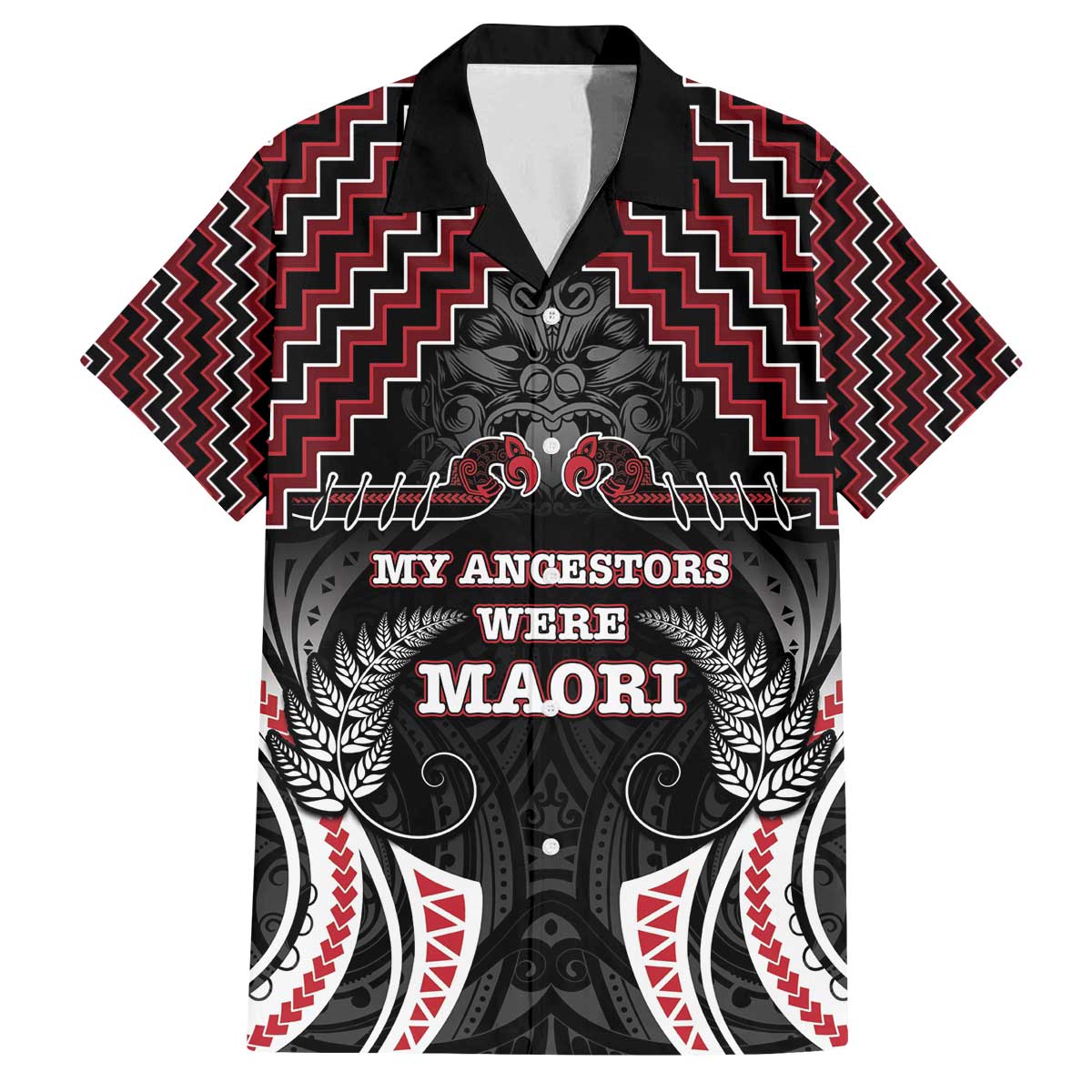 Aotearoa Family Matching Off The Shoulder Long Sleeve Dress and Hawaiian Shirt Proud To Be Maori LT05 Dad's Shirt - Short Sleeve Red - Polynesian Pride