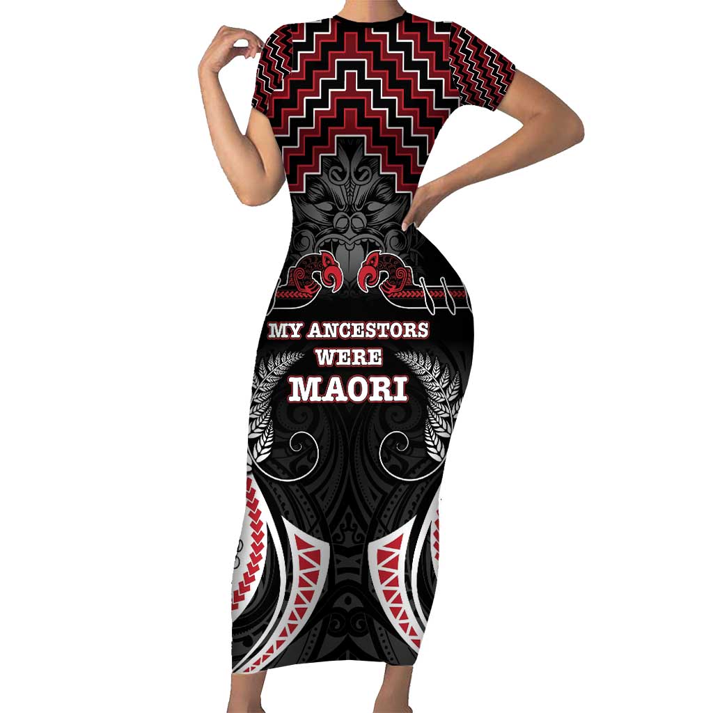Aotearoa Family Matching Short Sleeve Bodycon Dress and Hawaiian Shirt Proud To Be Maori LT05 Mom's Dress Red - Polynesian Pride