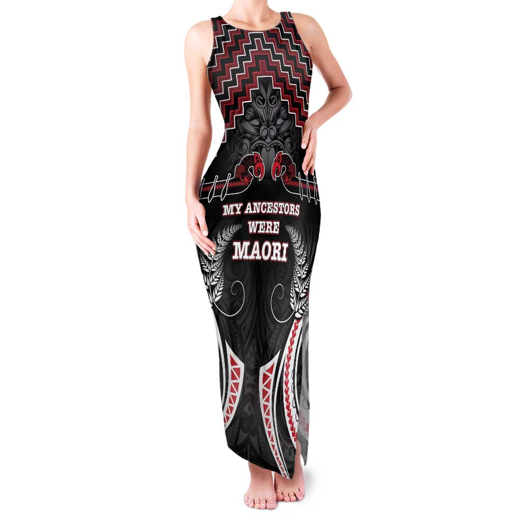 Aotearoa Family Matching Tank Maxi Dress and Hawaiian Shirt Proud To Be Maori LT05 Mom's Dress Red - Polynesian Pride