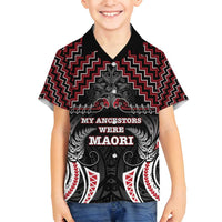 Aotearoa Family Matching Tank Maxi Dress and Hawaiian Shirt Proud To Be Maori LT05 Son's Shirt Red - Polynesian Pride