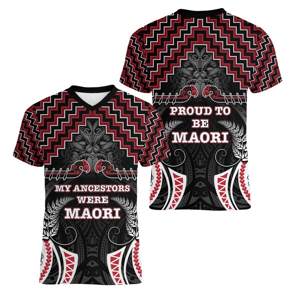 Aotearoa Women V-Neck T-Shirt Proud To Be Maori