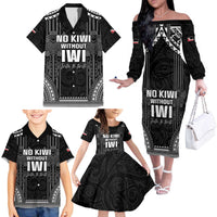 Aotearoa Toitu Te Tiriti Family Matching Off The Shoulder Long Sleeve Dress and Hawaiian Shirt No Kiwi Without Iwi LT05 - Polynesian Pride