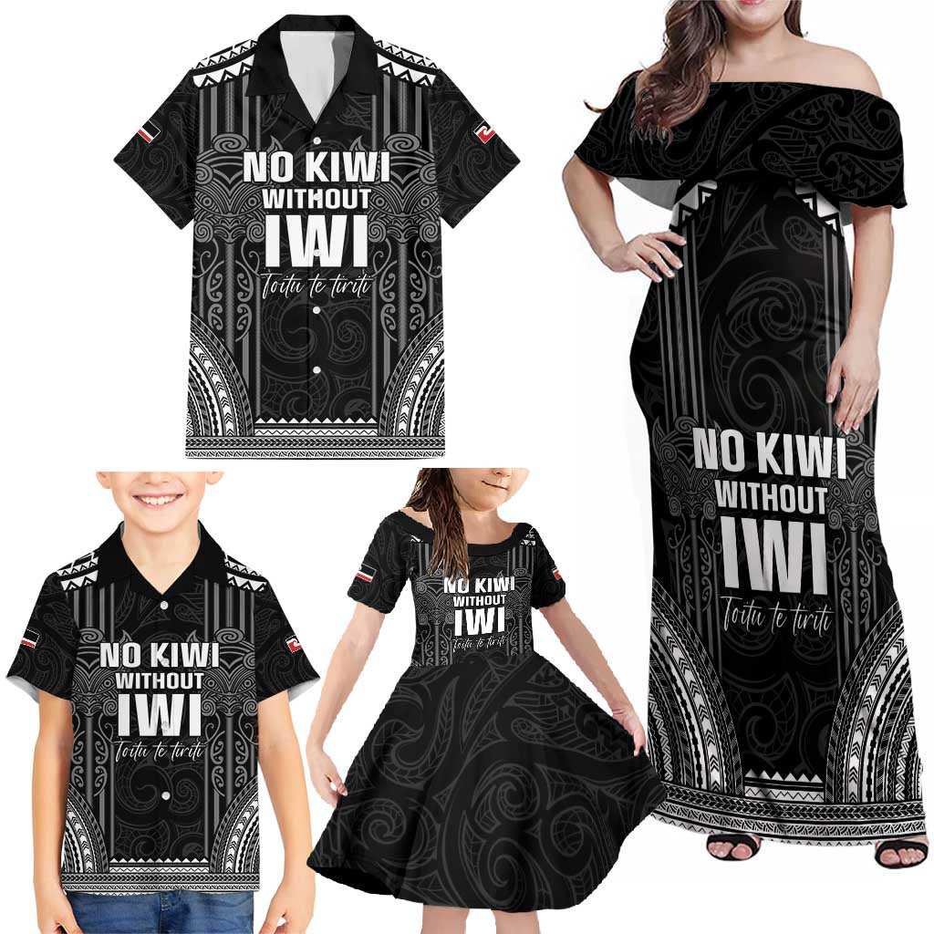 Aotearoa Toitu Te Tiriti Family Matching Off Shoulder Maxi Dress and Hawaiian Shirt No Kiwi Without Iwi LT05 - Polynesian Pride