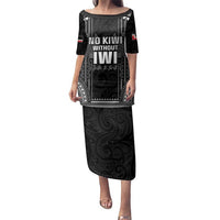 Aotearoa Toitu Te Tiriti Family Matching Puletasi and Hawaiian Shirt No Kiwi Without Iwi LT05 Mom's Dress Black - Polynesian Pride