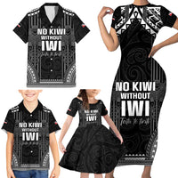 Aotearoa Toitu Te Tiriti Family Matching Short Sleeve Bodycon Dress and Hawaiian Shirt No Kiwi Without Iwi LT05 - Polynesian Pride