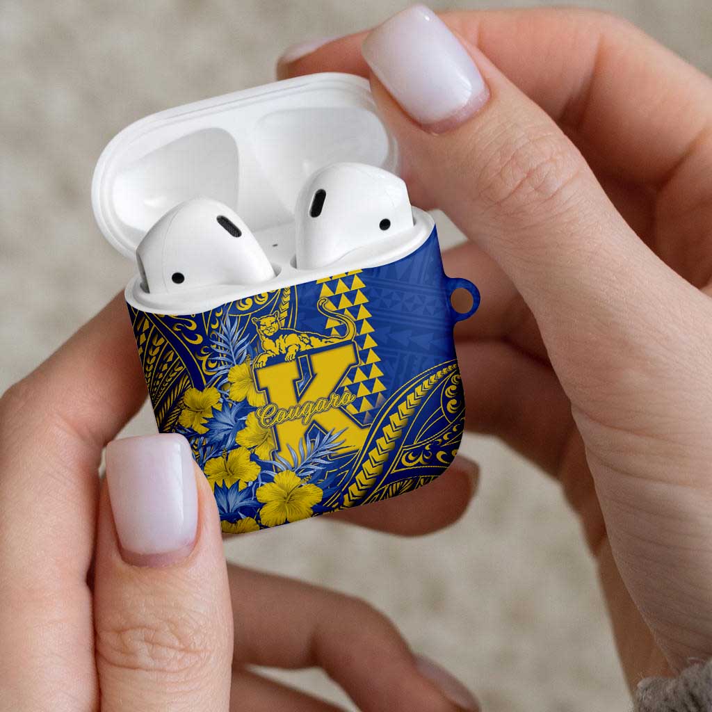 Hawaii Kaiser High School AirPods Case Tribal Tattoo With Hibiscus Flowers
