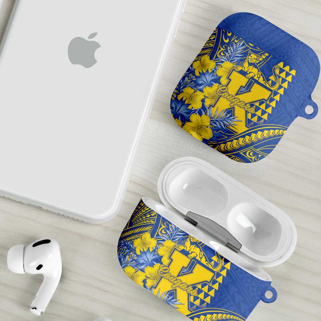 Hawaii Kaiser High School AirPods Case Tribal Tattoo With Hibiscus Flowers