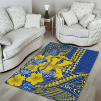 Hawaii Kaiser High School Area Rug Tribal Tattoo With Hibiscus Flowers
