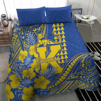 Hawaii Kaiser High School Bedding Set Tribal Tattoo With Hibiscus Flowers