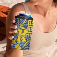 Personalised Hawaii Kaiser High School 4 in 1 Can Cooler Tumbler Tribal Tattoo With Hibiscus Flowers