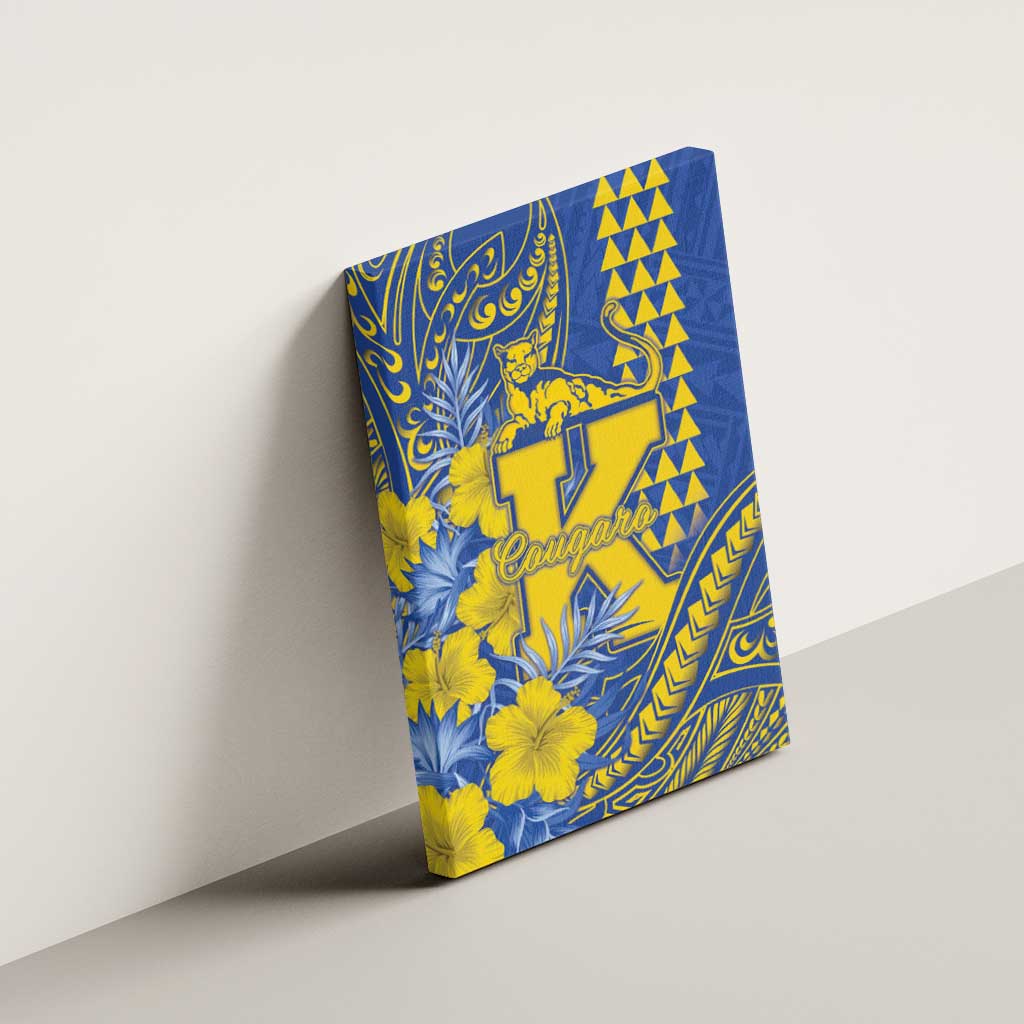 Hawaii Kaiser High School Canvas Wall Art Tribal Tattoo With Hibiscus Flowers