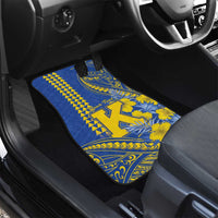 Personalised Hawaii Kaiser High School Car Mats Tribal Tattoo With Hibiscus Flowers
