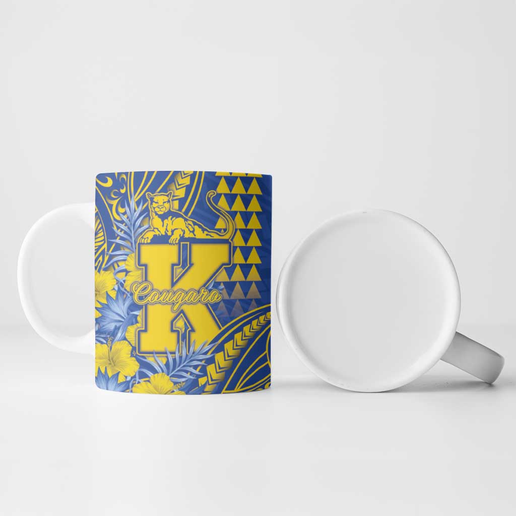 Personalised Hawaii Kaiser High School Ceramic Mug Tribal Tattoo With Hibiscus Flowers