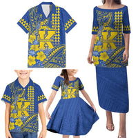 Personalised Hawaii Kaiser High School Family Matching Puletasi and Hawaiian Shirt Tribal Tattoo With Hibiscus Flowers LT05 - Polynesian Pride
