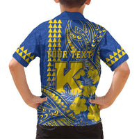Personalised Hawaii Kaiser High School Family Matching Short Sleeve Bodycon Dress and Hawaiian Shirt Tribal Tattoo With Hibiscus Flowers LT05 - Polynesian Pride