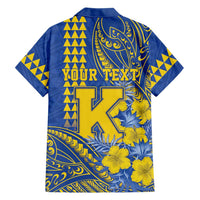 Personalised Hawaii Kaiser High School Family Matching Short Sleeve Bodycon Dress and Hawaiian Shirt Tribal Tattoo With Hibiscus Flowers LT05 - Polynesian Pride