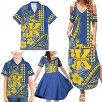 Personalised Hawaii Kaiser High School Family Matching Summer Maxi Dress and Hawaiian Shirt Tribal Tattoo With Hibiscus Flowers LT05 - Polynesian Pride