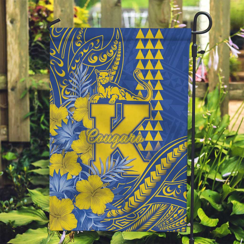 Hawaii Kaiser High School Garden Flag Tribal Tattoo With Hibiscus Flowers