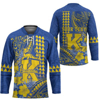 Personalised Hawaii Kaiser High School Hockey Jersey Tribal Tattoo With Hibiscus Flowers