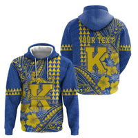 Personalised Hawaii Kaiser High School Hoodie Tribal Tattoo With Hibiscus Flowers