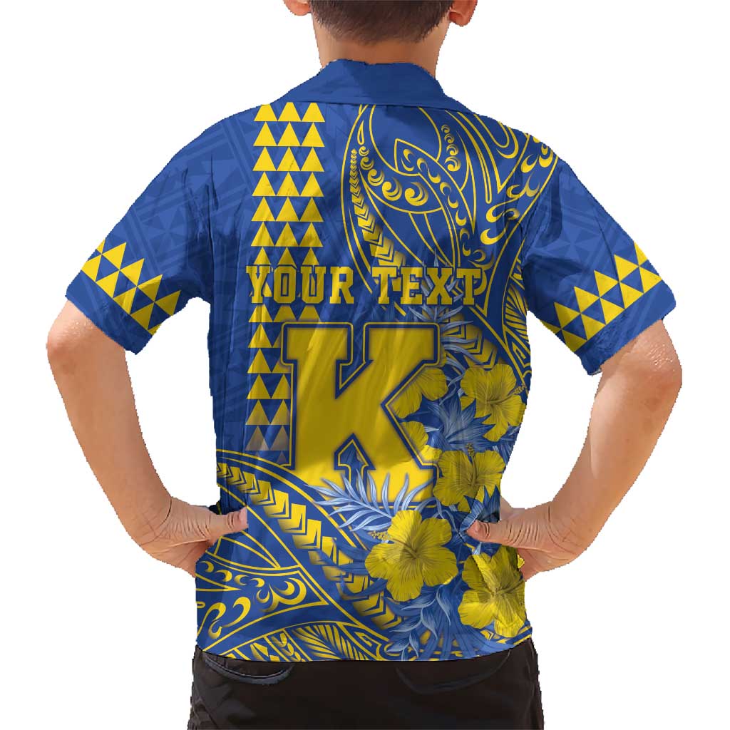 Personalised Hawaii Kaiser High School Kid Hawaiian Shirt Tribal Tattoo With Hibiscus Flowers
