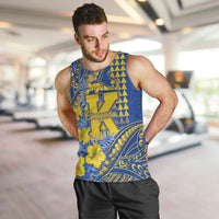 Personalised Hawaii Kaiser High School Men Tank Top Tribal Tattoo With Hibiscus Flowers