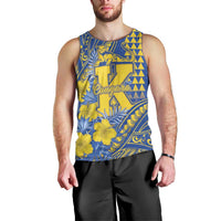Personalised Hawaii Kaiser High School Men Tank Top Tribal Tattoo With Hibiscus Flowers