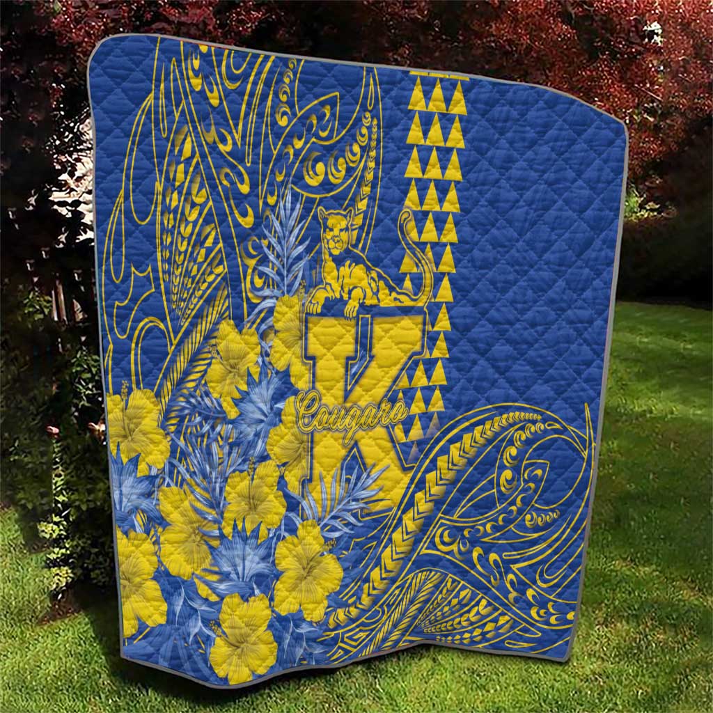 Hawaii Kaiser High School Quilt Tribal Tattoo With Hibiscus Flowers