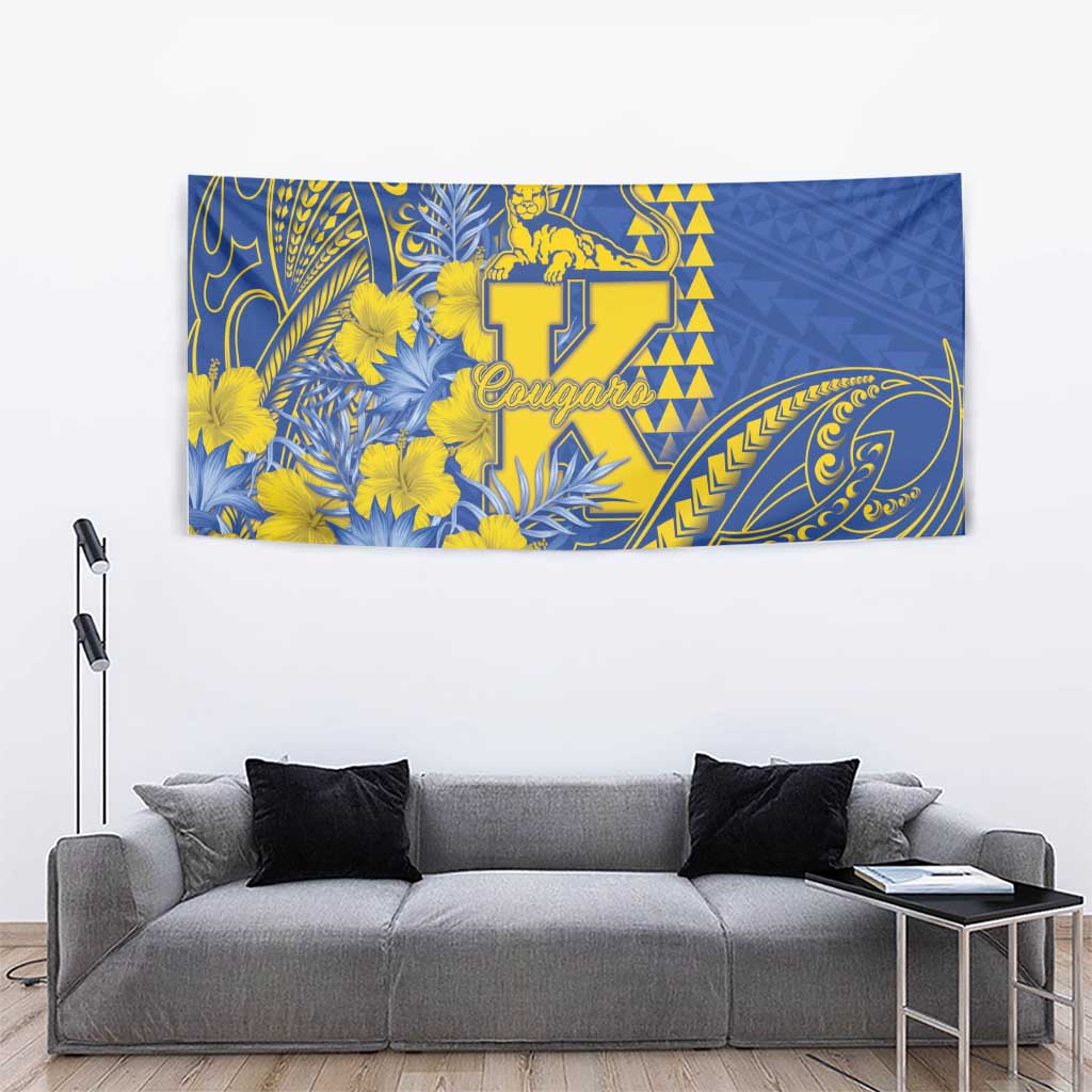Hawaii Kaiser High School Tapestry Tribal Tattoo With Hibiscus Flowers