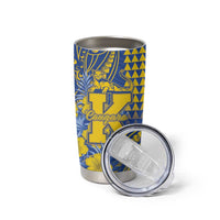 Personalised Hawaii Kaiser High School Tumbler Cup Tribal Tattoo With Hibiscus Flowers