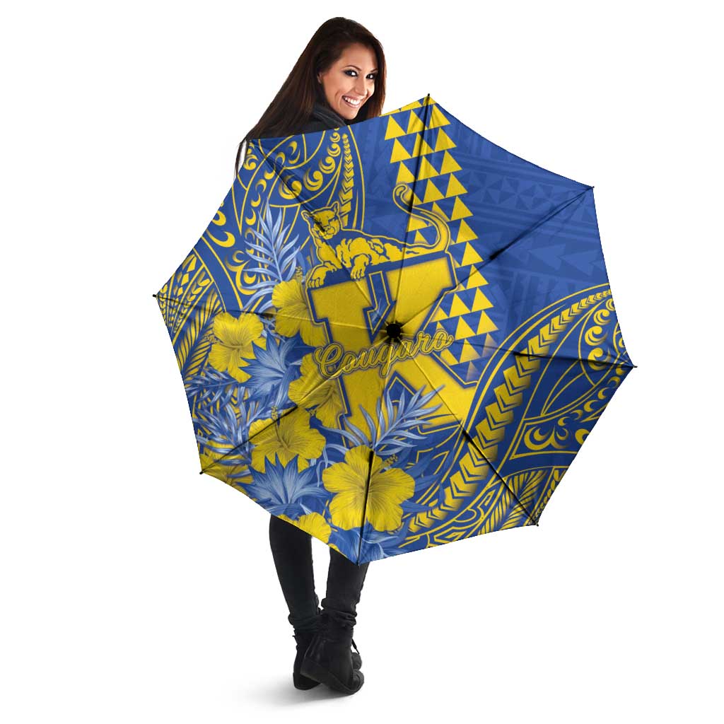Hawaii Kaiser High School Umbrella Tribal Tattoo With Hibiscus Flowers
