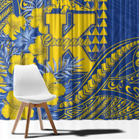 Hawaii Kaiser High School Window Curtain Tribal Tattoo With Hibiscus Flowers