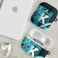 Hawaii Kapolei High School AirPods Case Tribal Tattoo With Hibiscus Flowers